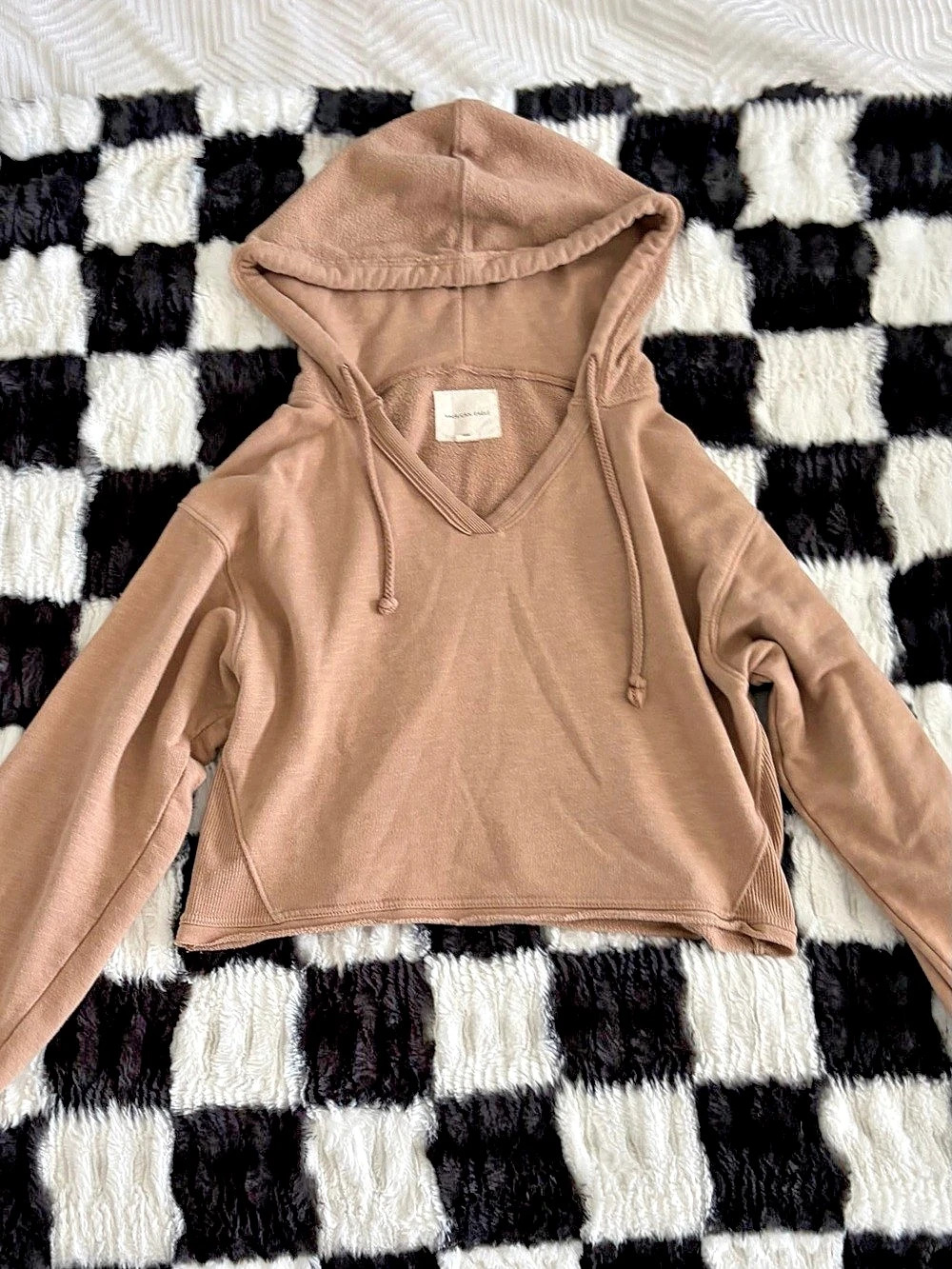 American Eagle Cropped Pullover Hoodie